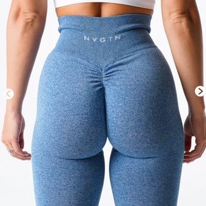 NVGTN Sky Blue Scrunch Seamless Leggings